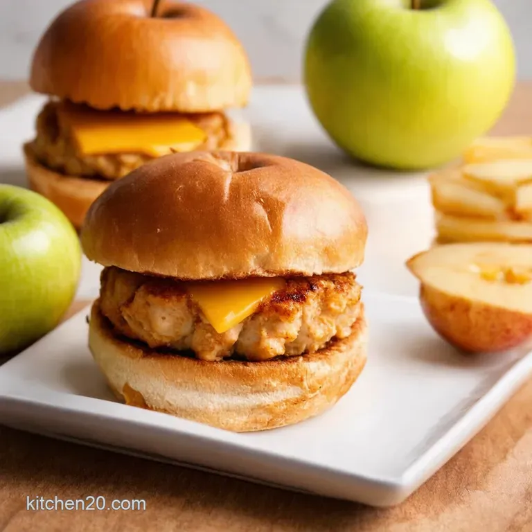 Apple Cheddar Chicken Burgers a Sweet Savory Delight presentation