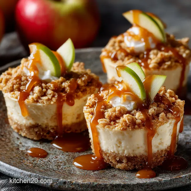 Apple Crisp Mini Cheesecakes: the Easiest Fall Cheesecake Bites presentation