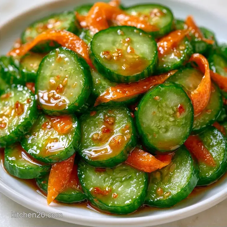 Asian Carrot Cucumber Salad with Rice Vinegar