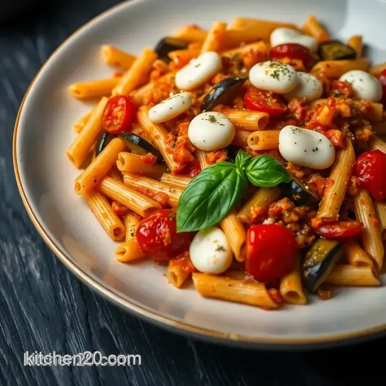 Aubergine and Mozzarella Pasta: A Heavenly Italian Dish presentation