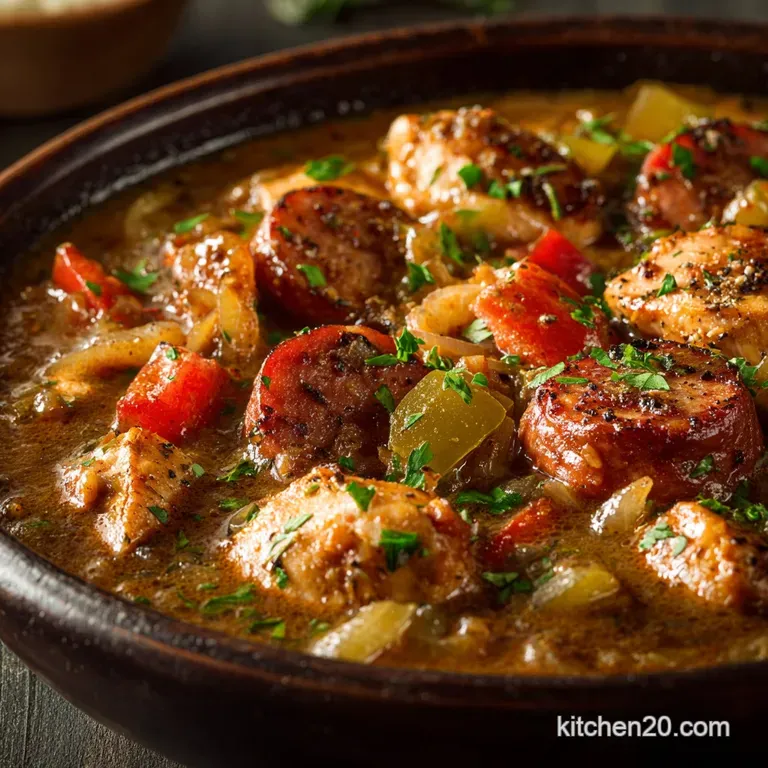 The Mahogany Masterpiece Chefs Authentic Chicken and Andouille Gumbo presentation