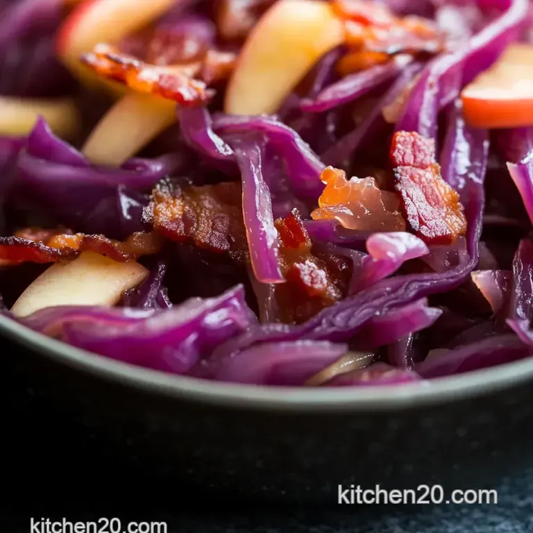 Bacon & Apple Braised Red Cabbage presentation