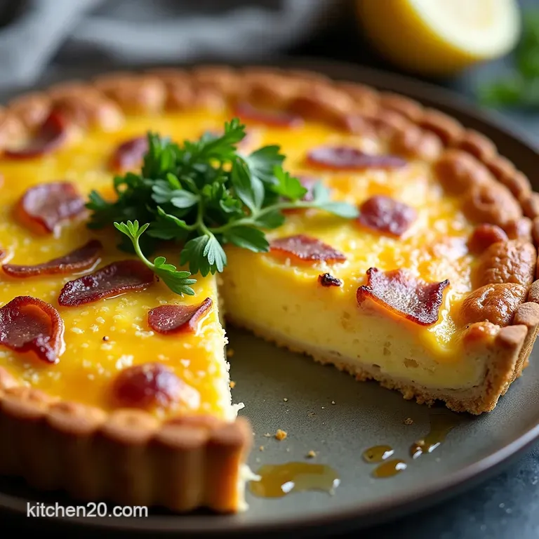 The NoFuss Flavour Bomb Perfectly Light Crustless Quiche with Smoked Bacon and Mature Cheddar