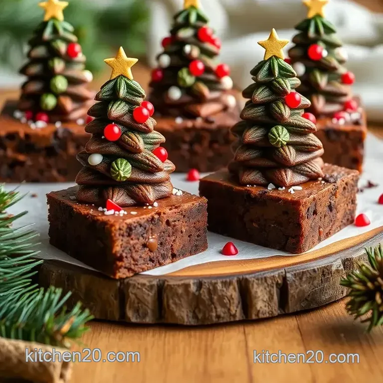 Fudgy Christmas Tree Brownies presentation