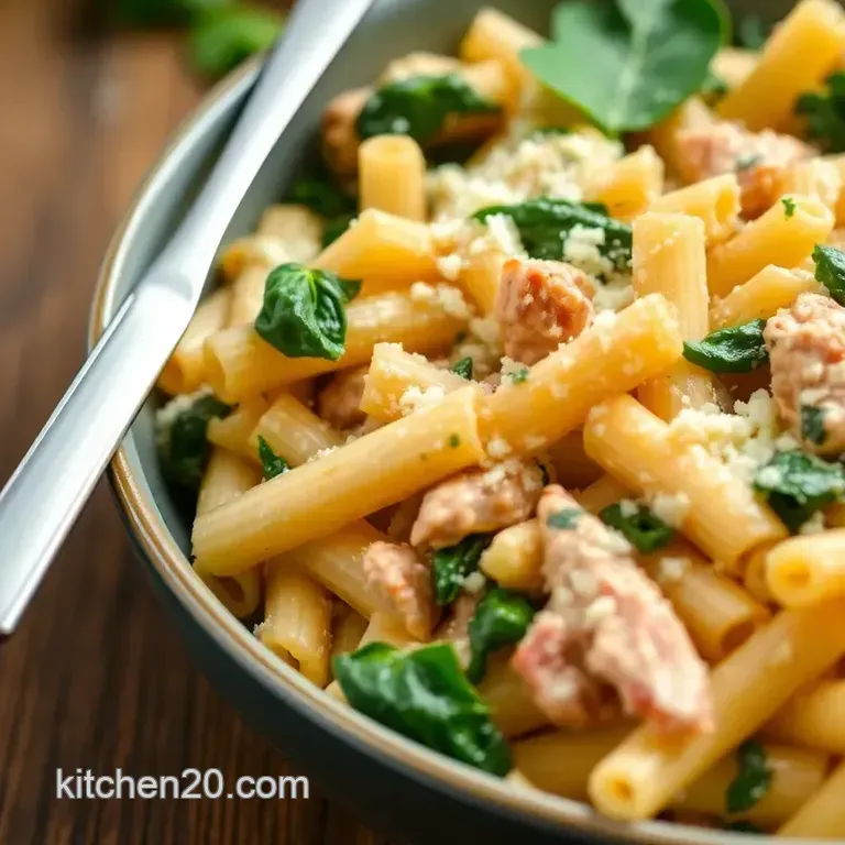 Creamy Herb-Baked Chicken Pasta presentation