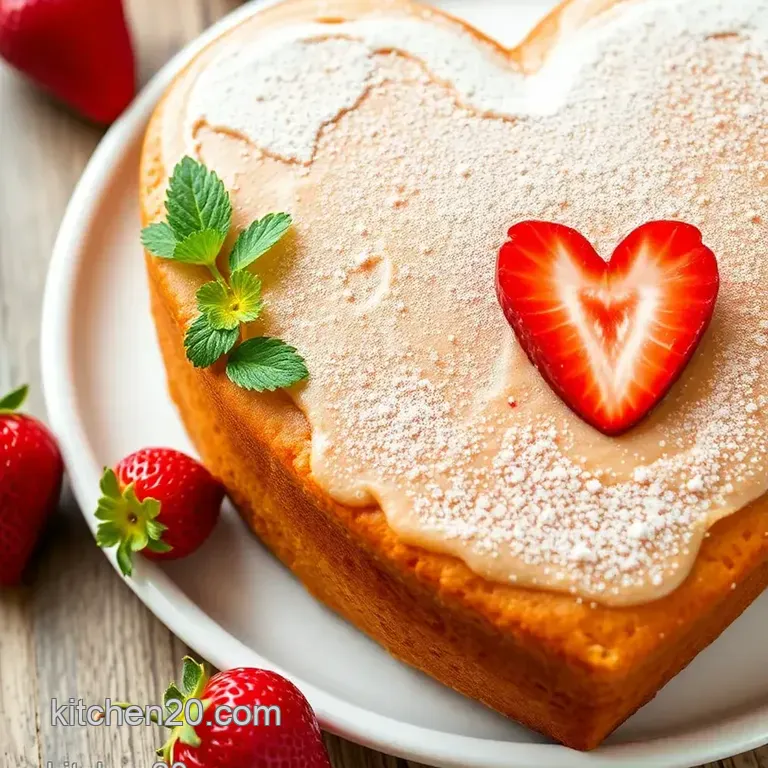 Love in Every Slice: Heart-Shaped Strawberry Cake presentation