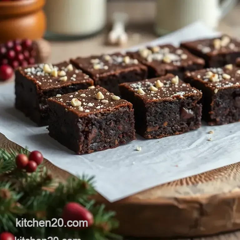 Festive Mincemeat Brownies with Christmas Flavors presentation