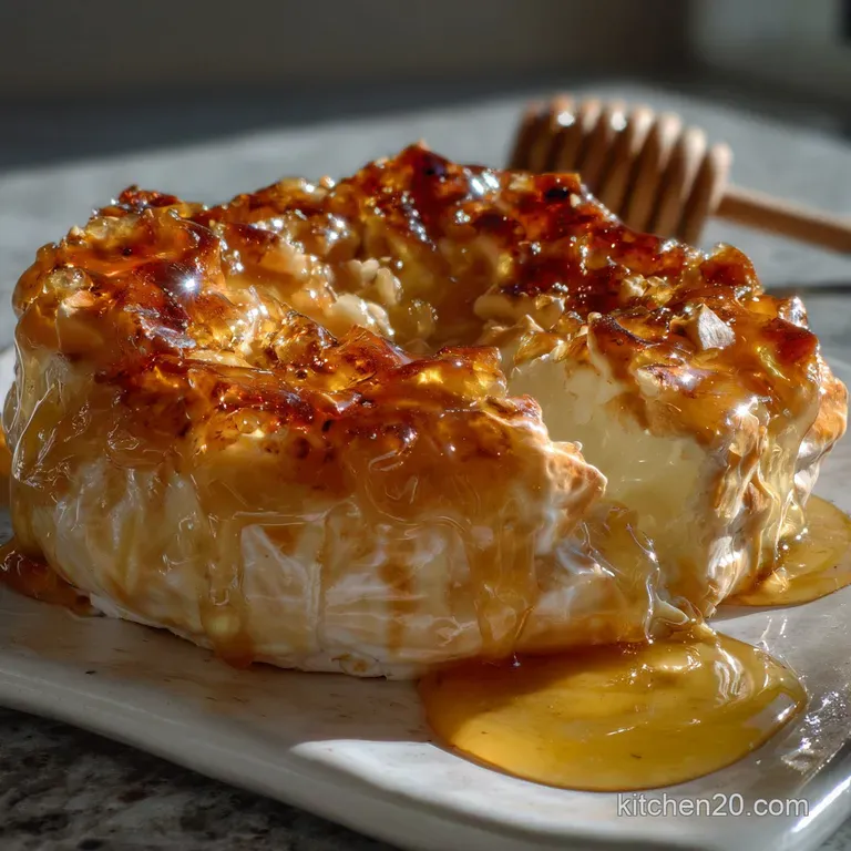 Warm, melty brie elegantly served with drizzled honey, crackers and fruit. A delightful appetizer, perfectly presented for...