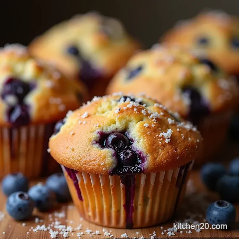 The Proper Bake BakeryStyle Blueberry Muffins with a Crunchy Sugar Topping presentation