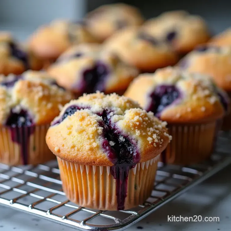 The Best Fluffy Blueberry Muffins with Crunchy Topping