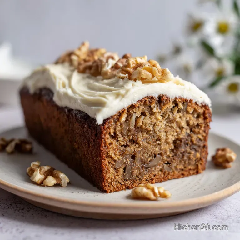 Banana Bread Cake with Cream Cheese Frosting and Walnuts