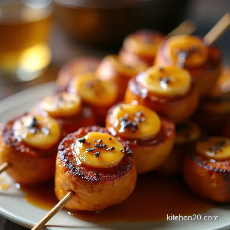 Bananas Foster French Toast Kebabs presentation