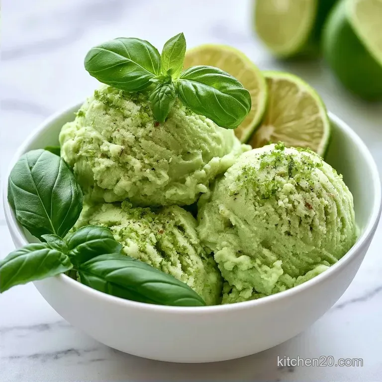 Refreshing Basil Lime Sorbet