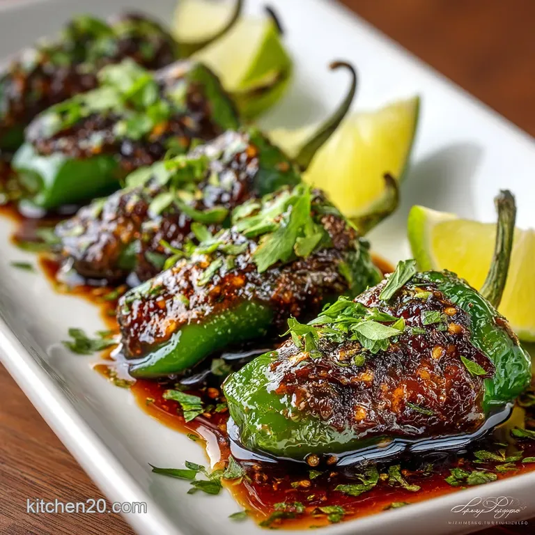 Shishito Pepper Recipe: Blistered with Glaze presentation