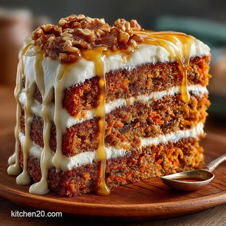 The Bloody Brilliant Layered Carrot Cake with Tangy Cream Cheese Frosting presentation