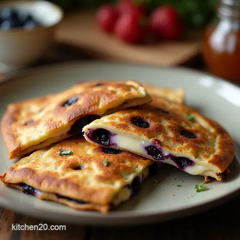 The Sunday Morning Shortcut Crispy Blueberry Cream Cheese Breakfast Quesadillas presentation