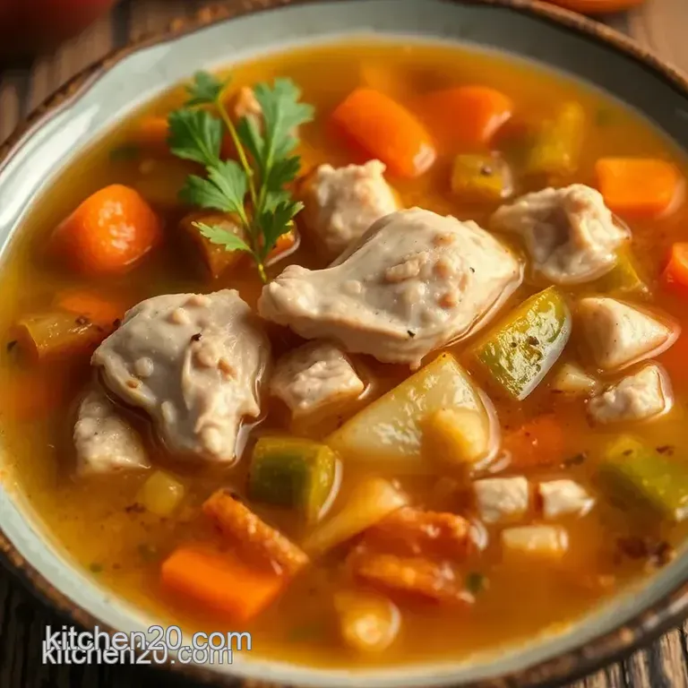Boil Chicken Soup with Caribbean Flavors presentation