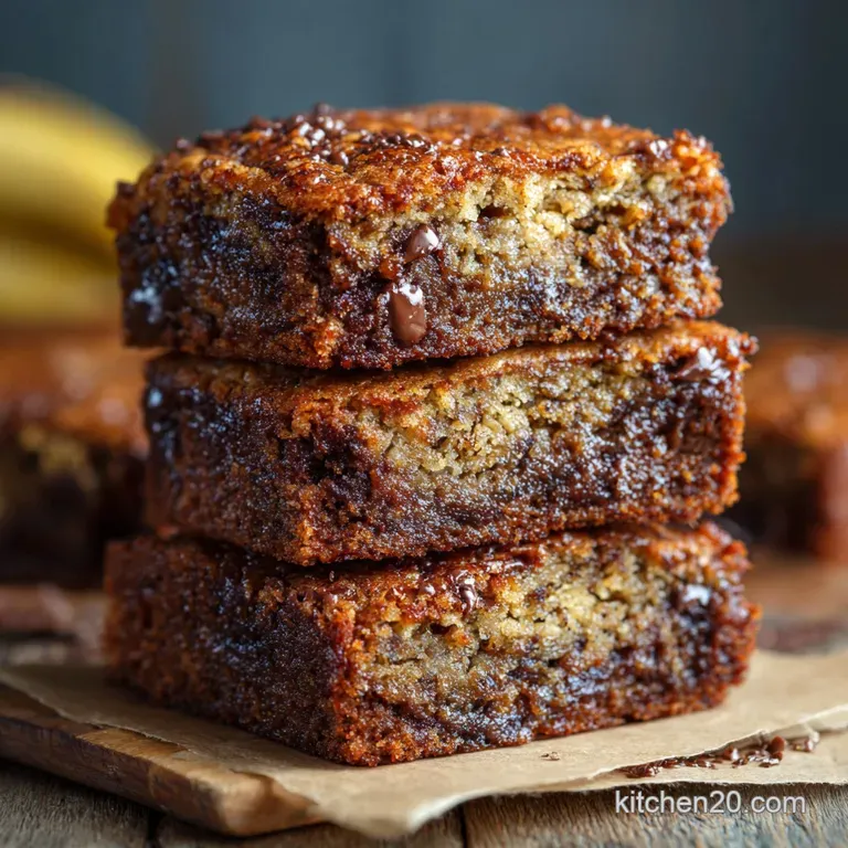 Brown Butter Banana Bread Bars with Toasted Walnuts