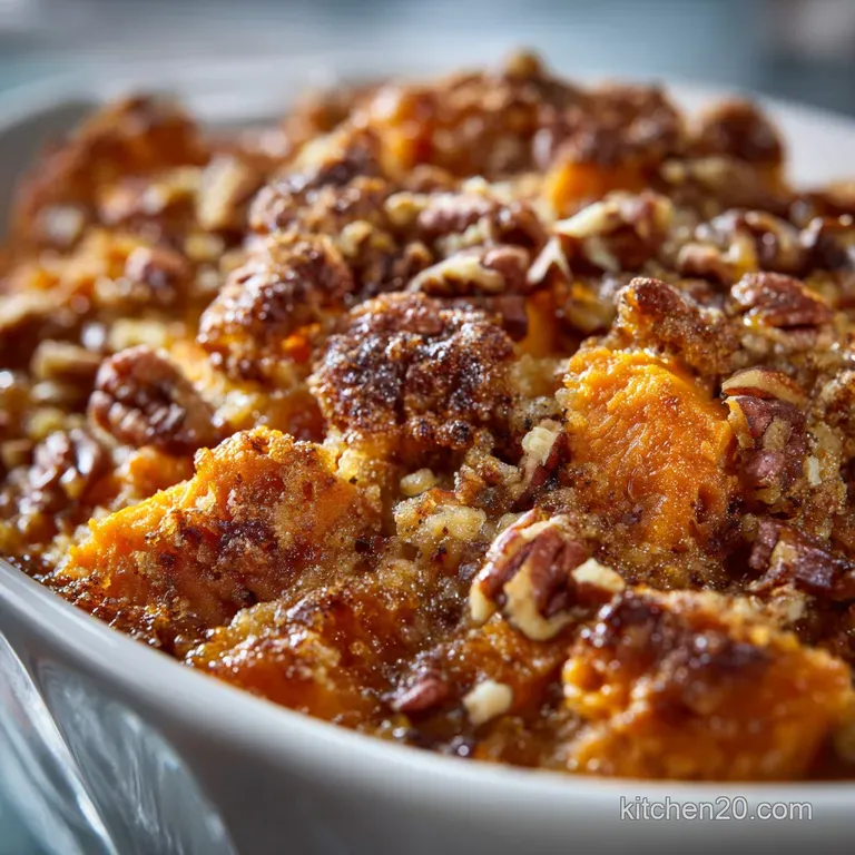 Sweet Potato Casserole: the Definitive Brown Butter Pecan Crunch presentation