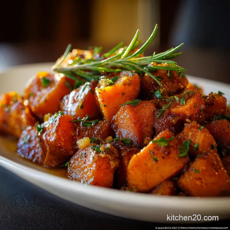 Thanksgiving Side Dishes: Brown Butter Sage Whipped Sweet Potatoes presentation