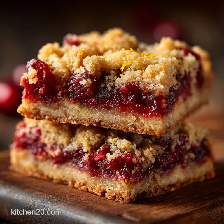 Cranberry Crumble Bars with Browned Butter and Fresh Orange Zest presentation