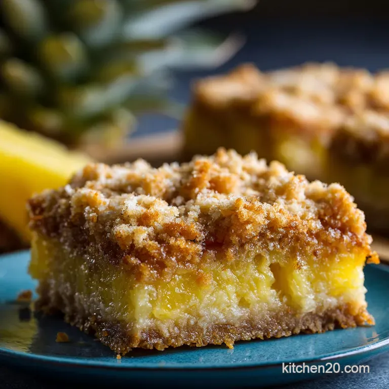 Sunshine State Pineapple Crumble Bars presentation