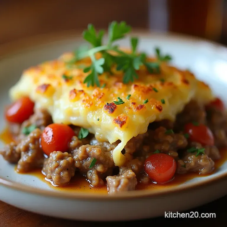The Ploughmans Comfort Hearty Cabbage and Ground Beef Bake with Herbed Potato Topping