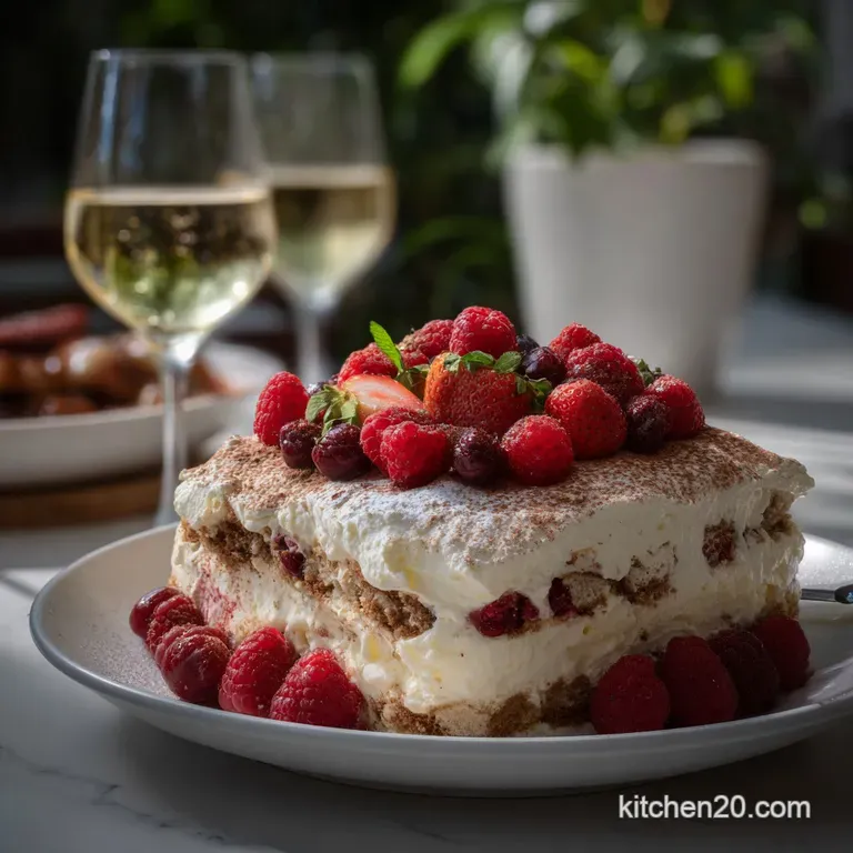 Individual servings of tiramisu in elegant stemmed glasses. Creamy white layers, dark cocoa dusting, and a hint of gold, r...
