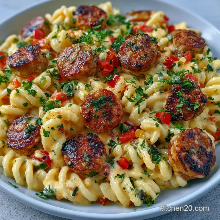 Cheesy Smoked Sausage Pasta Skillet: Silky Finish