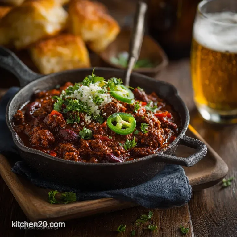 Classic Chili: the Proper Pub Grub Recipe presentation