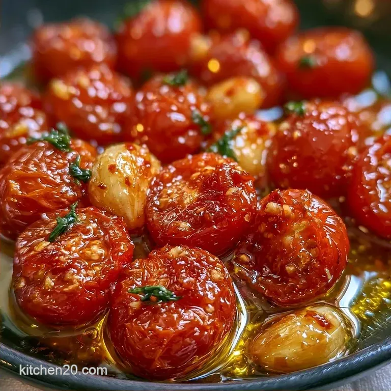 Cherry Tomato Confit: Jammy Garlic-Infused Gold