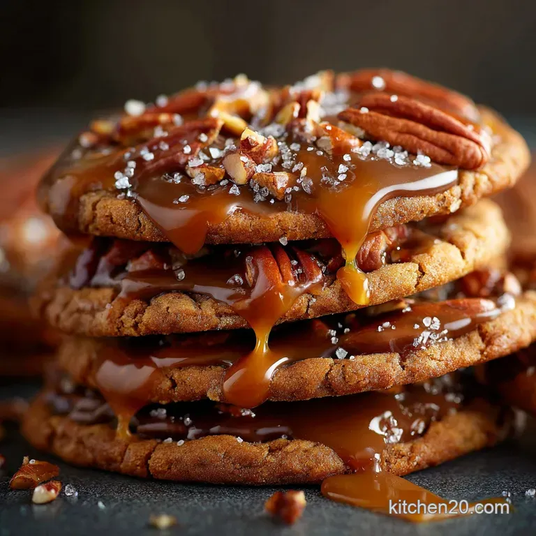 Chewy Caramel Pecan Turtle Cookies the Ultimate Chocolate Caramel Treat presentation