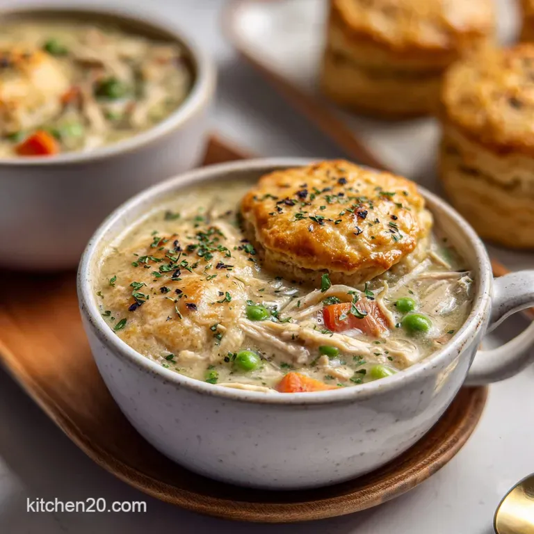 Chicken Pot Pie Soup Recipe with Garlic and Herbs