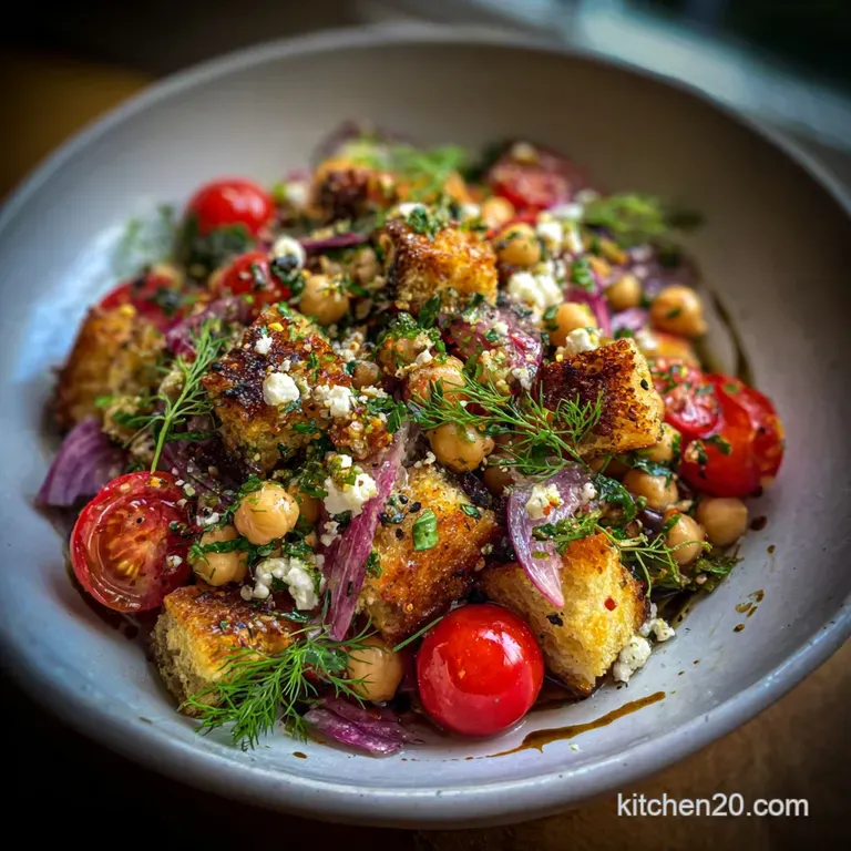Tuscan Chickpea Panzanella Bowl with Roasted Ciabatta