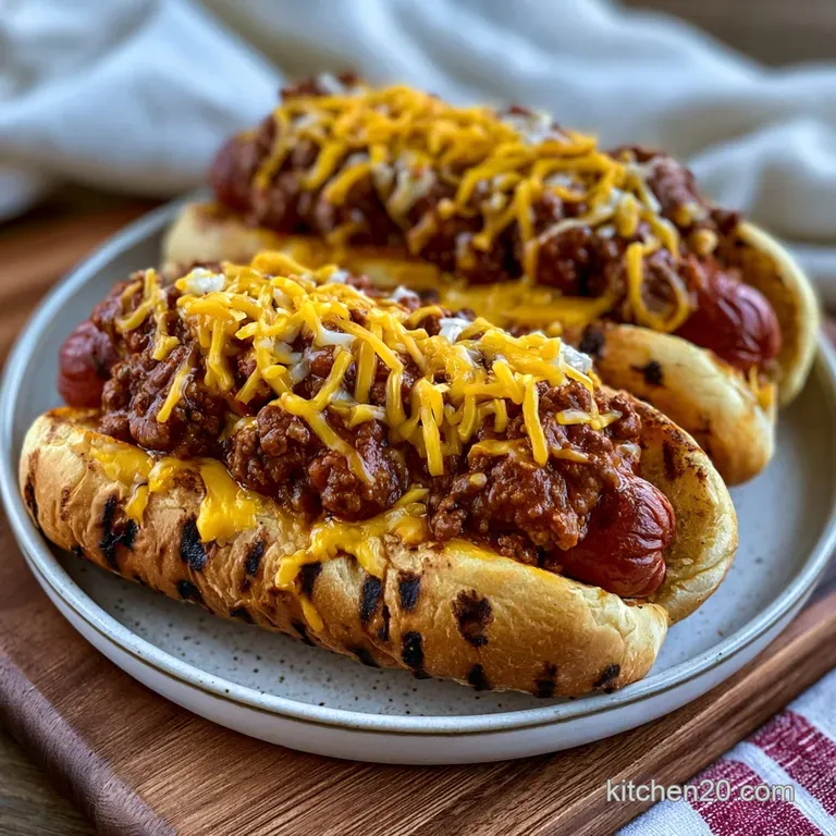 Chili Cheese Grilled Dogs: Buttery and Charred
