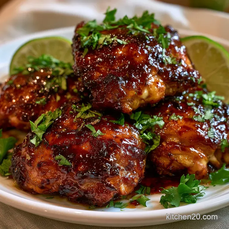 Sliced grilled chicken with dark sear marks, garnished with fresh lime wedges and cilantro on a dark slate board.