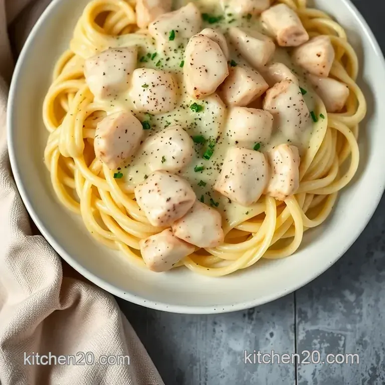 Classic Chicken Alfredo presentation