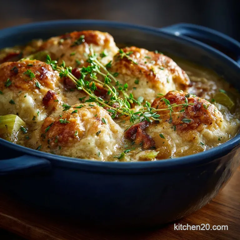 Chicken and Dumplings: Proper Comfort Recipe with Fluffy Herb Drop Dumplings presentation