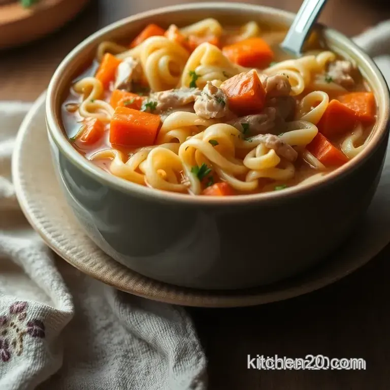Classic Chicken Noodle Soup: a Heartwarming Hug in a Bowl presentation