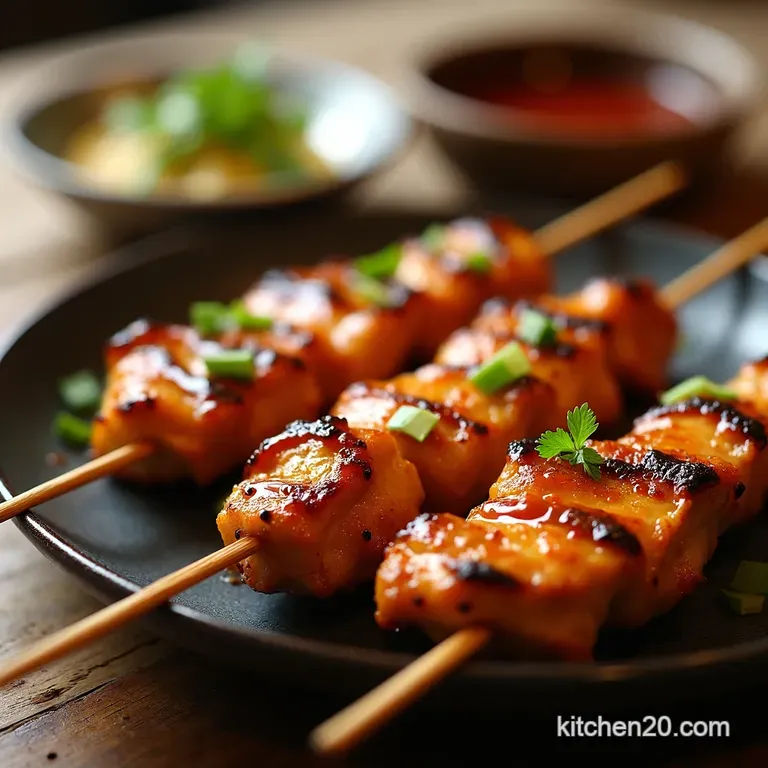 Classic Chicken Yakitori presentation