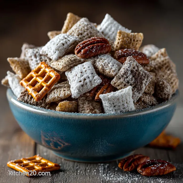 The Colonels Classic Crunch Spoton Chocolate Peanut Butter Muddy Buddies presentation