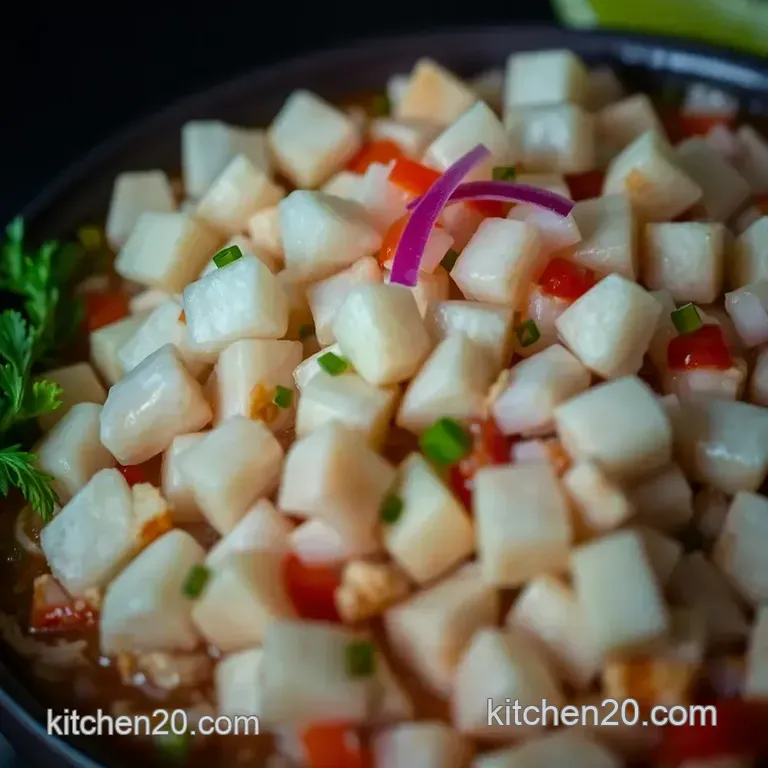 Classic Peruvian Ceviche: A Refreshing Seafood Delight presentation