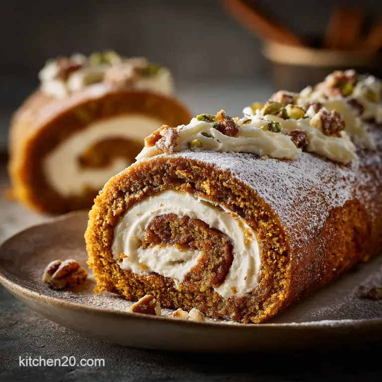 Classic Pumpkin Roll: Autumnal Spice and Creamy Tang Filling