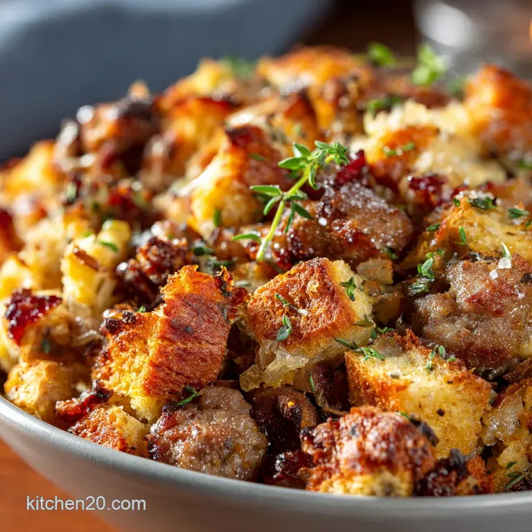 Sausage Stuffing: The Spot On Classic Herb Apple Dressing Recipe
