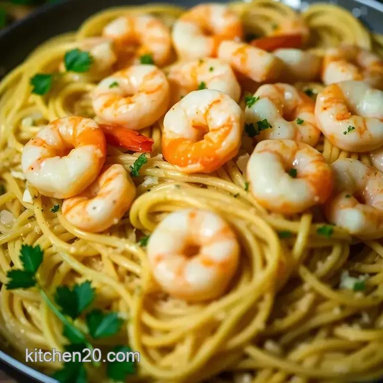 Classic Shrimp Scampi with Buttery Garlic Sauce presentation