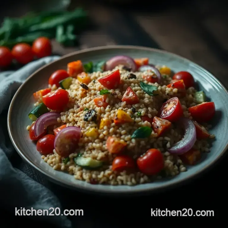 Colorful Millet Salad with Roasted Veggies presentation