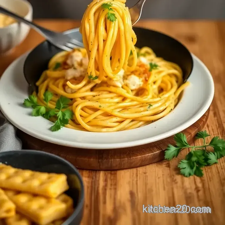 One-Skillet Cheesy Chicken Pasta presentation