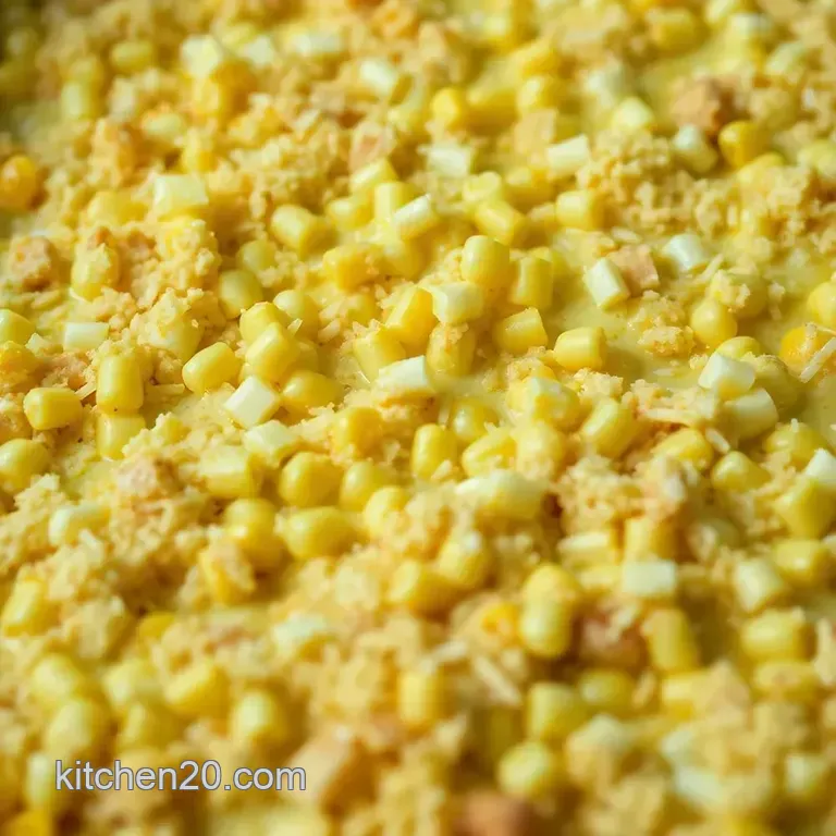 Corn Oven Delight: Savory Baked Corn Casserole presentation