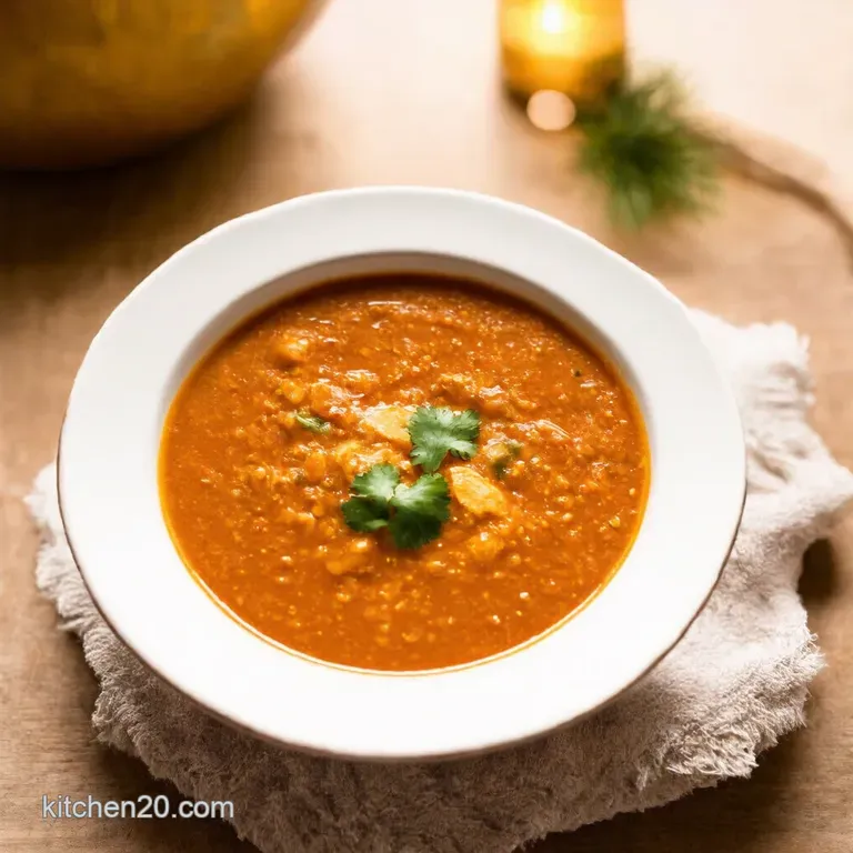 Cozy Red Lentil Soup VeganFriendly presentation