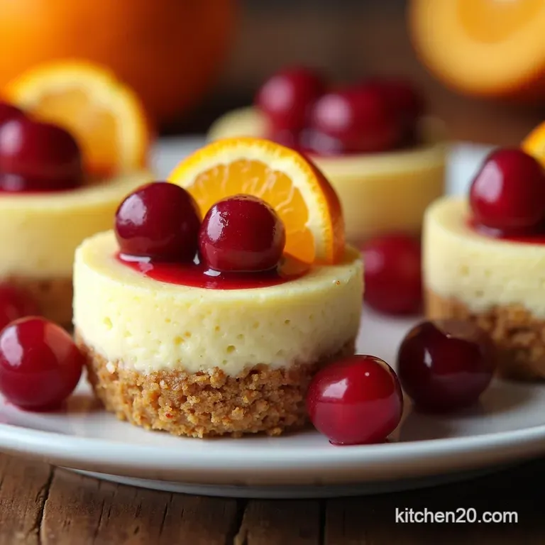 A Proper Treat Zesty Cranberry Orange Mini Cheesecakes with Gingersnap Crust presentation